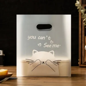 50pcs Disposable Takeaway Bag With Handle