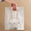 50pcs Disposable Takeaway Bag With Handle