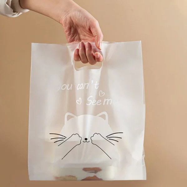 50pcs Disposable Takeaway Bag With Handle