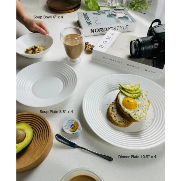 Felli Minea Opal Glass Dinnerware Set