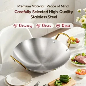304 Stainless Steel Wok 28-40cm