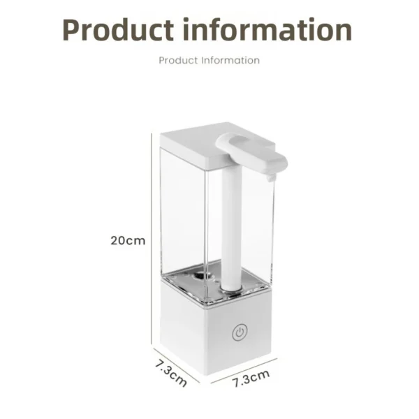 500ml Touchless Automatic Soap Dispenser L7.3cm W7.3cm H20cm